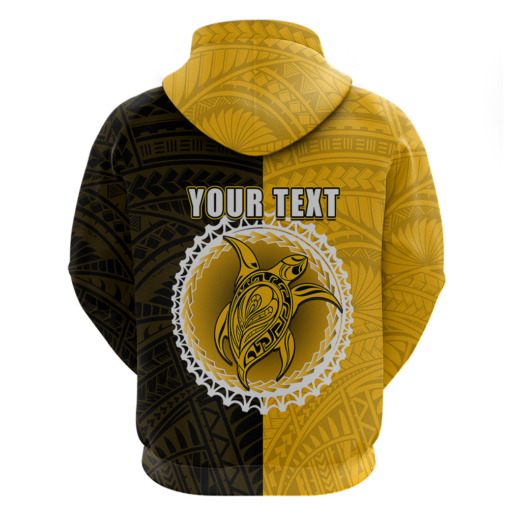 Custom Atutaki Of Cook Islands Hoodie Mix Half Black LT6