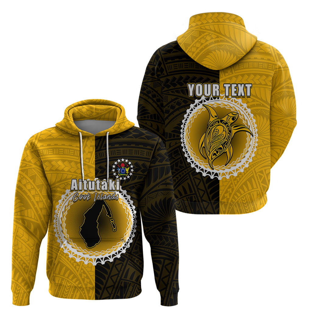 Custom Atutaki Of Cook Islands Hoodie Mix Half Black LT6