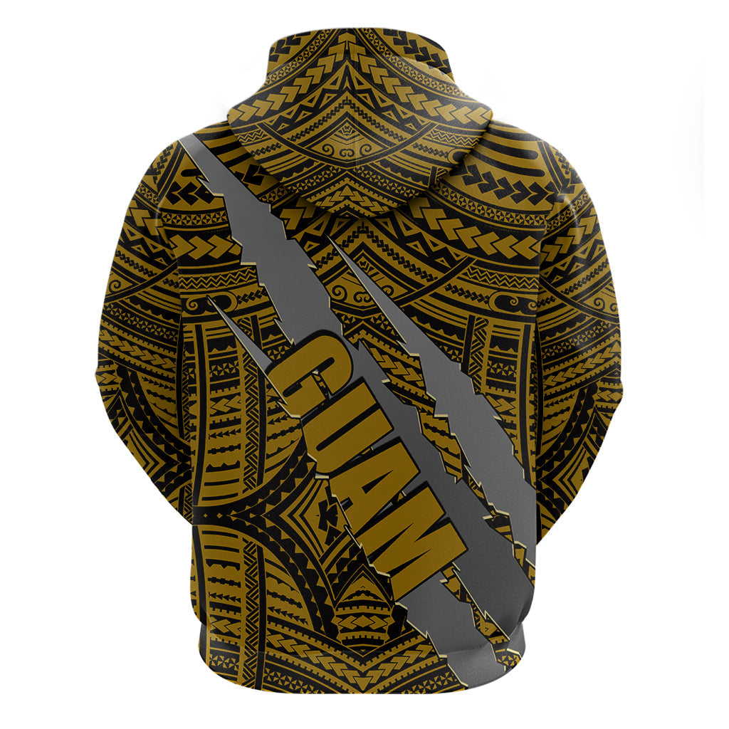 Polynesian Guam Hoodie with Coat Of Arms Claws Style - Gold LT6