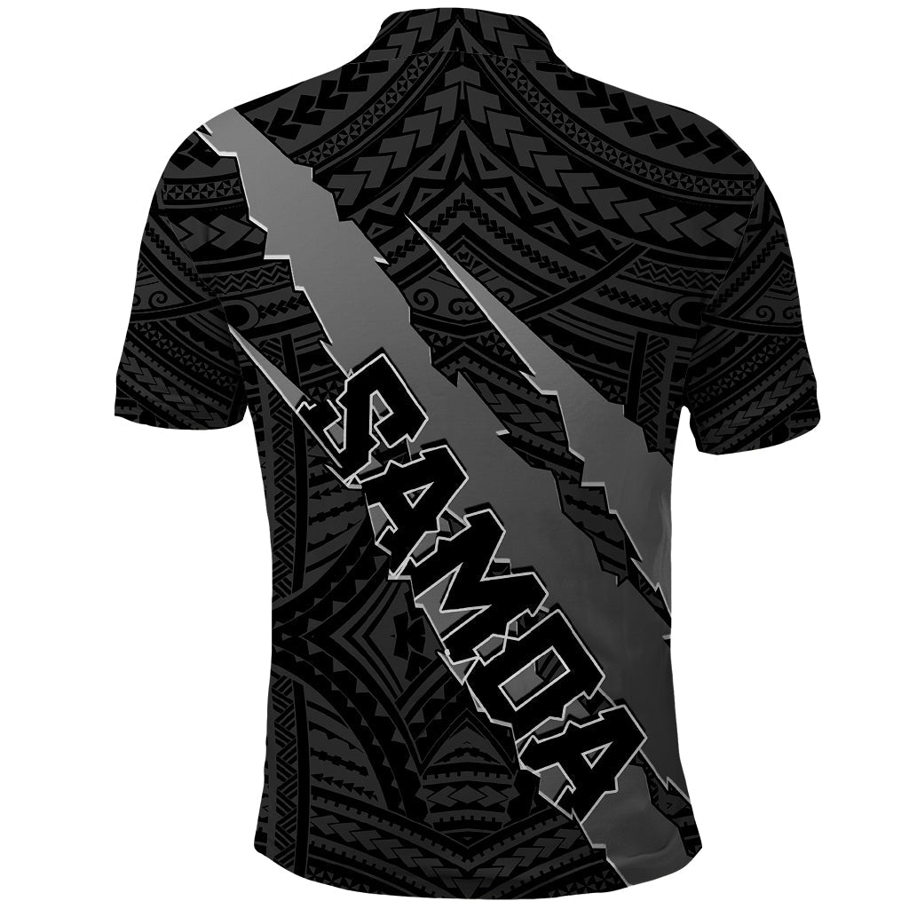 Polynesian Samoa Polo Shirt with Coat Of Arms Claws Style - Black LT6