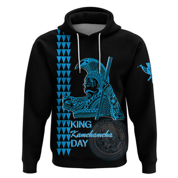 Custom Hawaii Hoodie King Kamehameha Day - Blue LT6