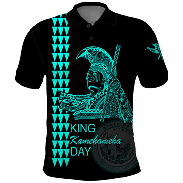 Custom Hawaii Polo Shirt King Kamehameha Day - Green LT6