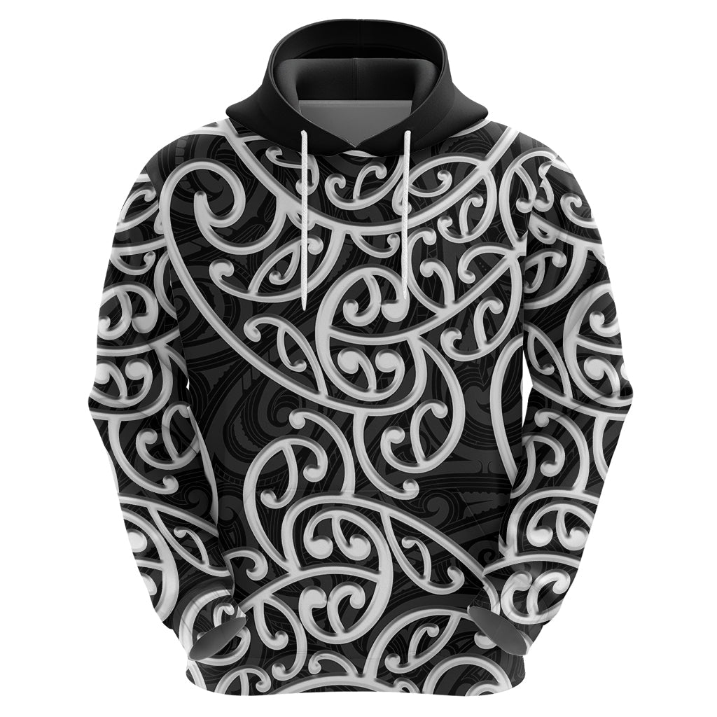 New Zealand Hoodie Maori Pattern White LT6