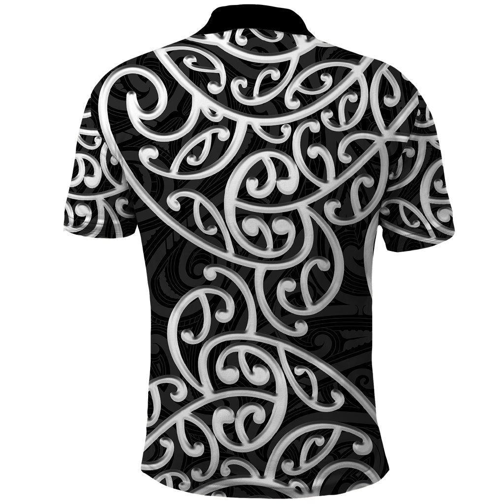 New Zealand Polo Shirt Maori Pattern White LT6