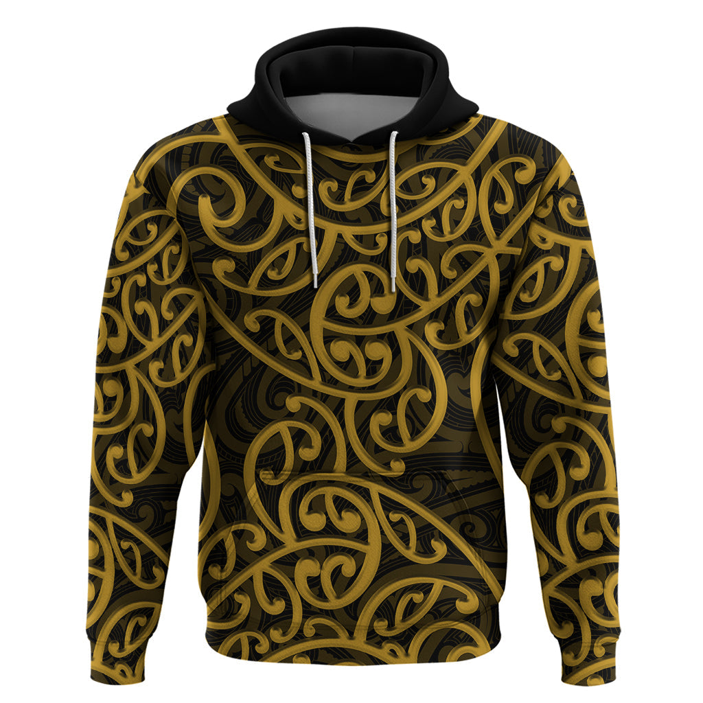 New Zealand Hoodie Maori Pattern Gold LT6