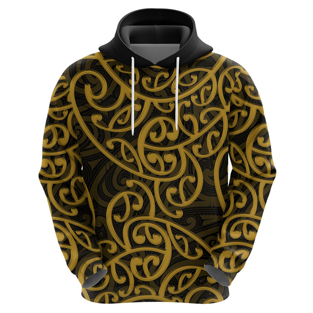 New Zealand Hoodie Maori Pattern Gold LT6