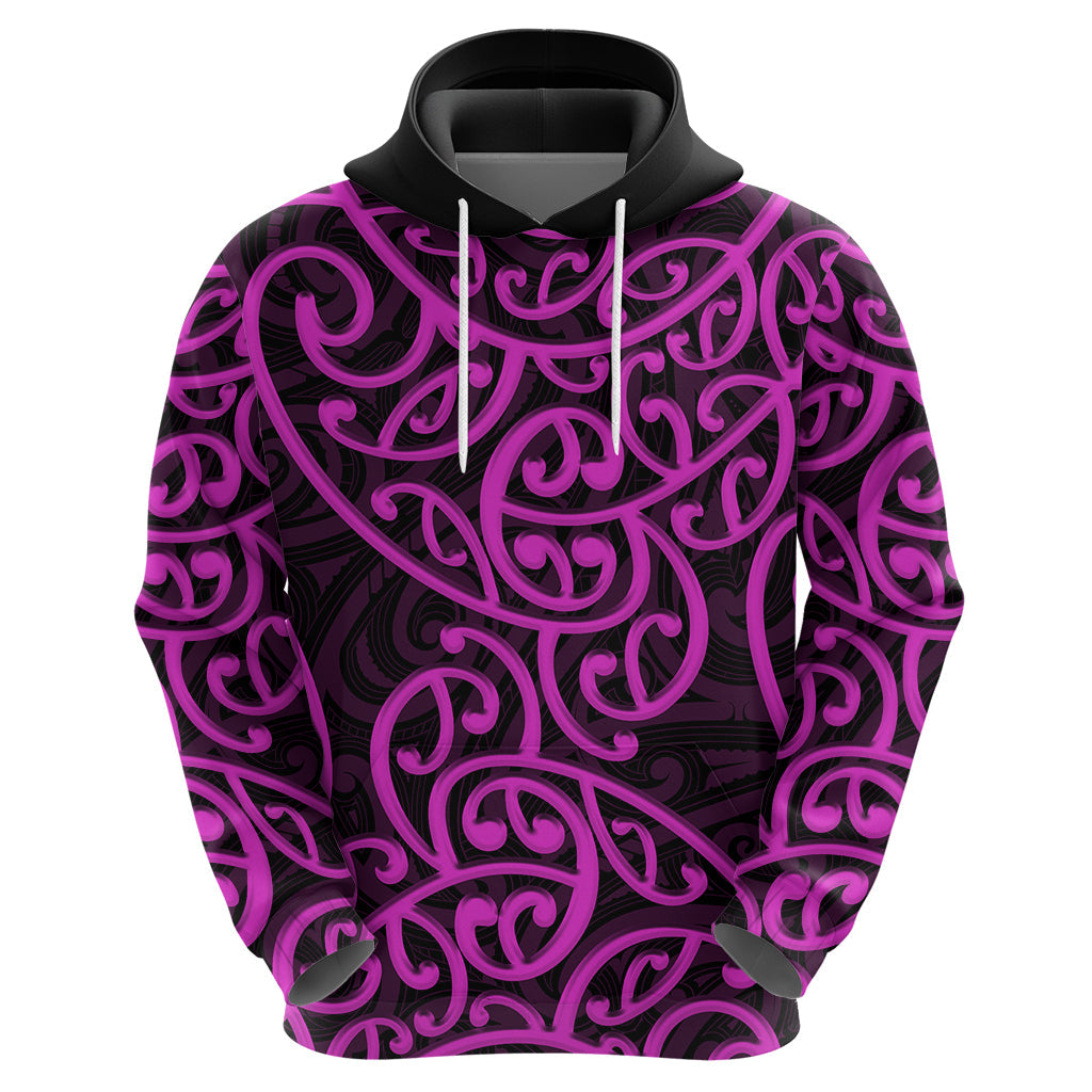 New Zealand Hoodie Maori Pattern Purple LT6