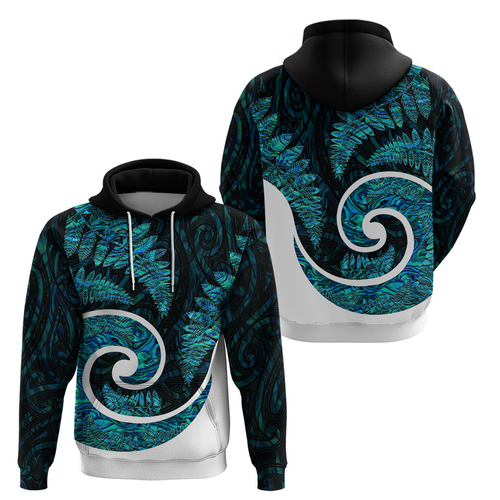 New Zealand Hoodie Maori With Silver Fern Papua Shell Green Ver.1 LT6