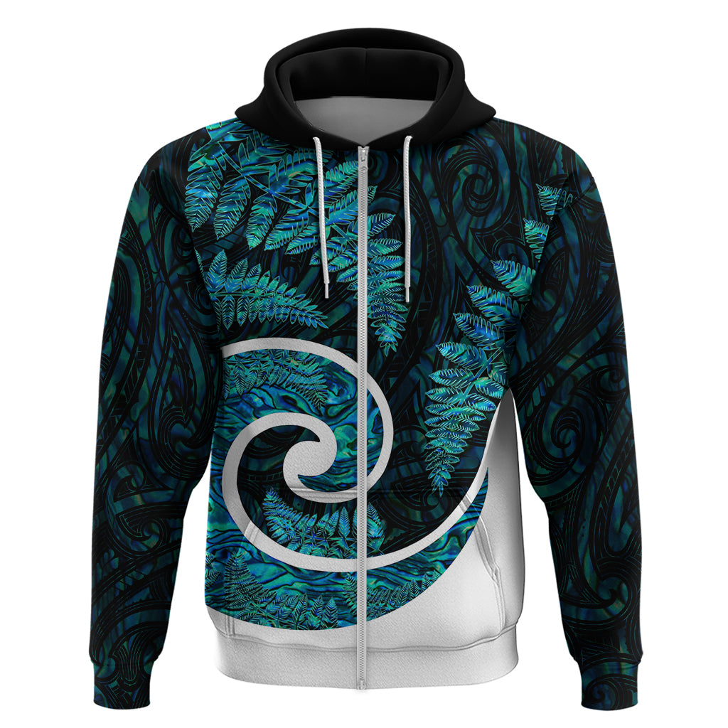 New Zealand Hoodie Maori With Silver Fern Papua Shell Green Ver.1 LT6