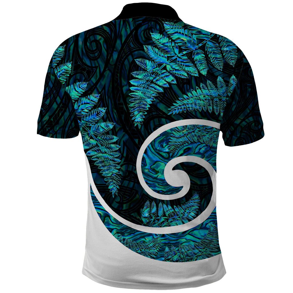 New Zealand Polo Shirt Maori With Silver Fern Papua Shell Green Ver.1 LT6