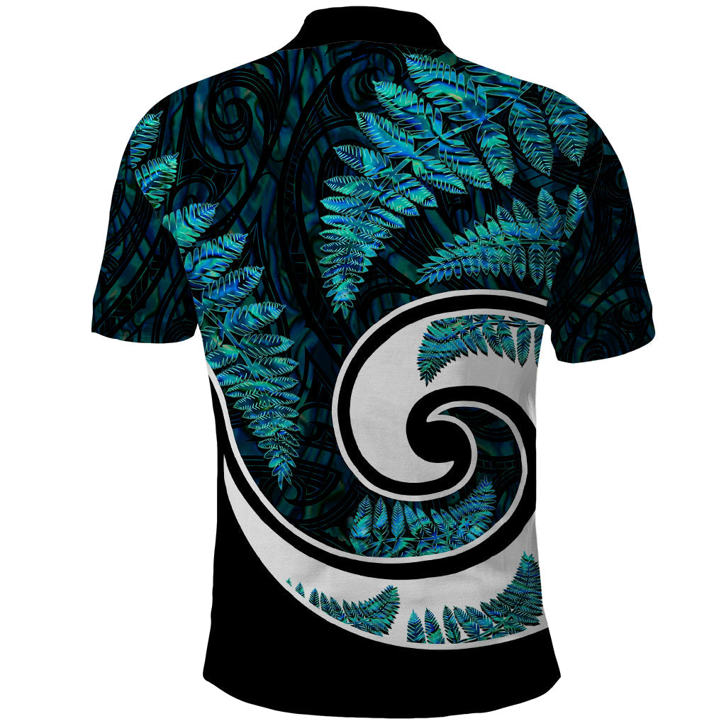 New Zealand Polo Shirt Maori With Silver Fern Papua Shell Green Ver.2 LT6