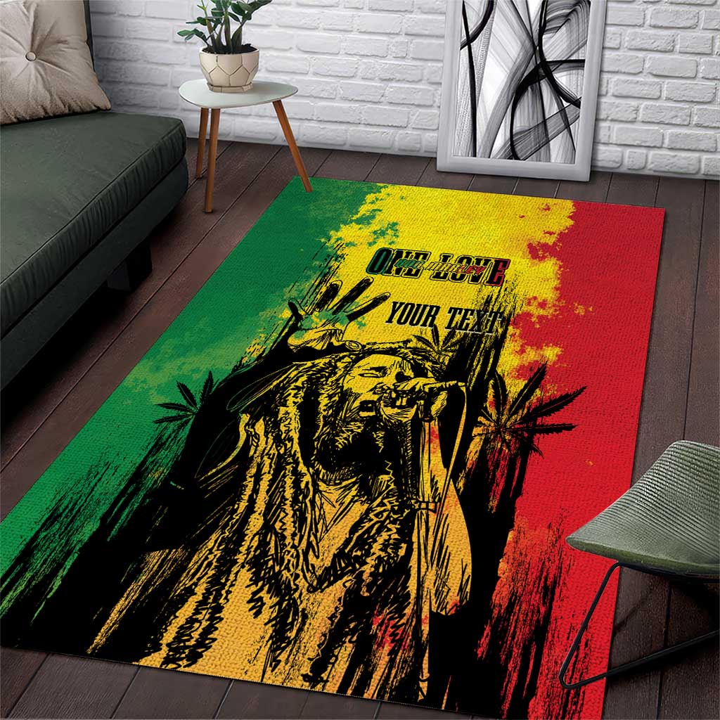 Legend Bob Personalized Area Rug Reggae Grunge LT7