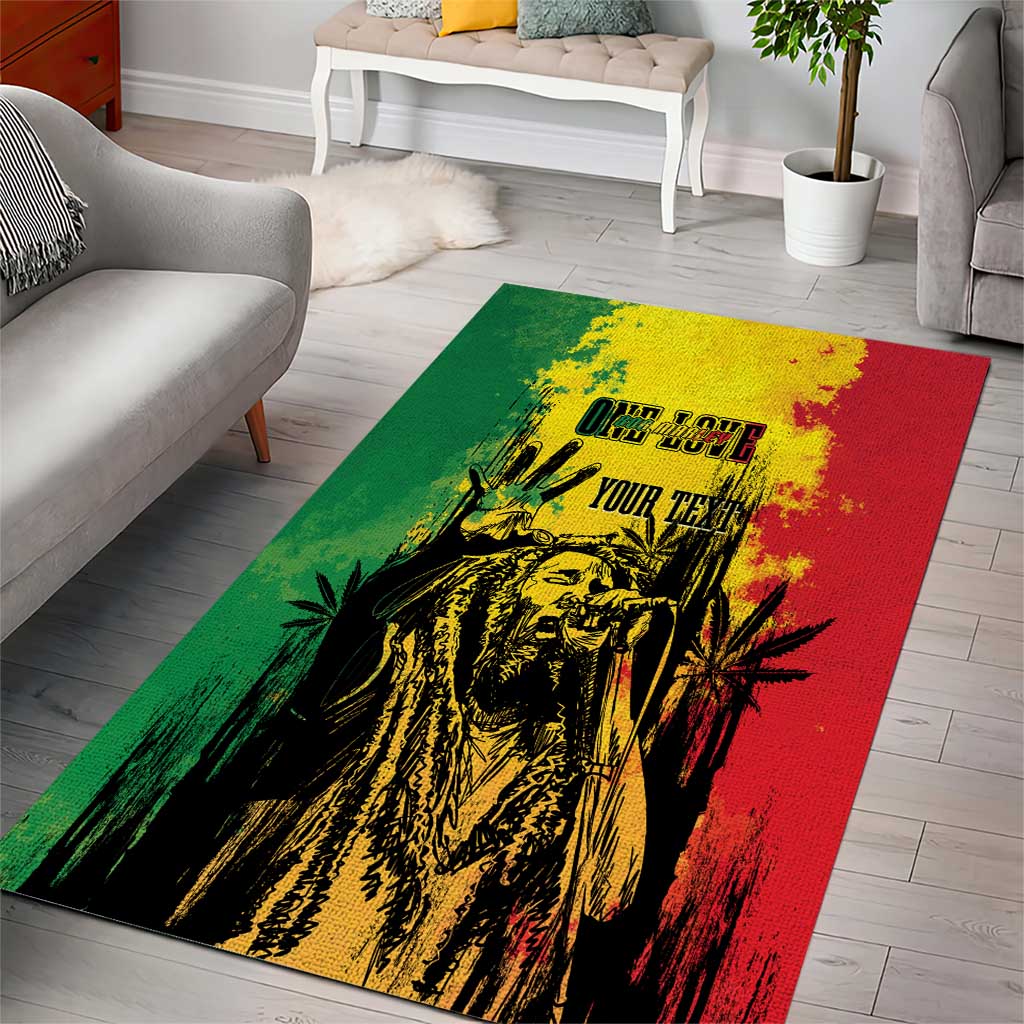 Legend Bob Personalized Area Rug Reggae Grunge LT7