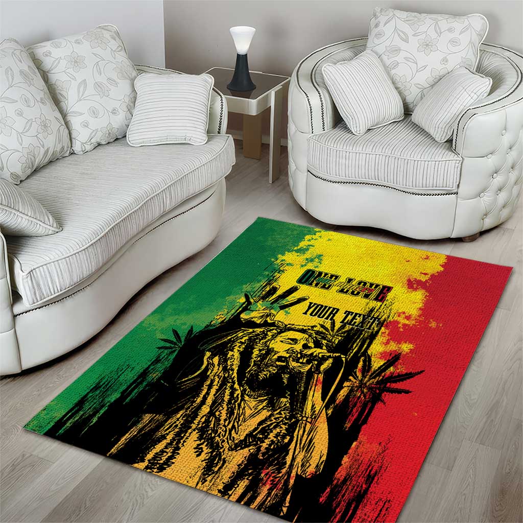 Legend Bob Personalized Area Rug Reggae Grunge LT7