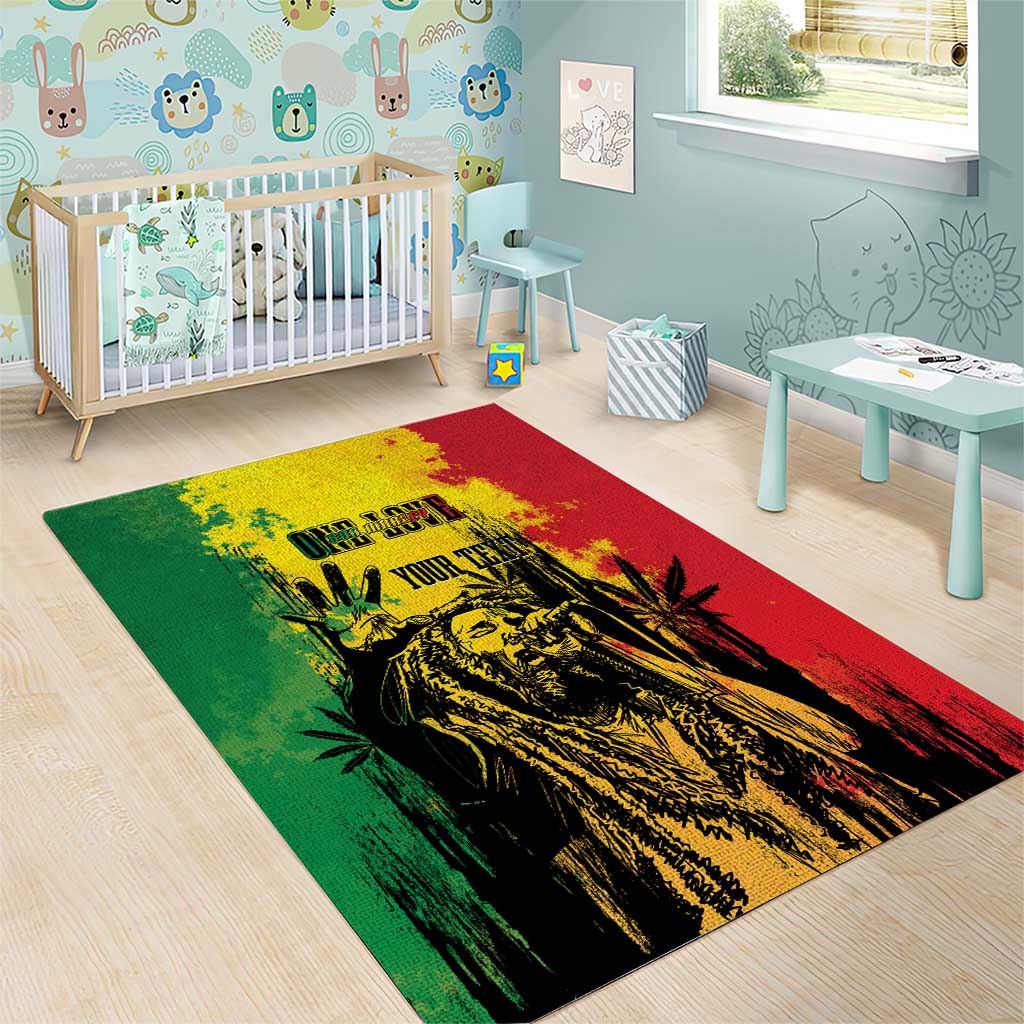 Legend Bob Personalized Area Rug Reggae Grunge LT7