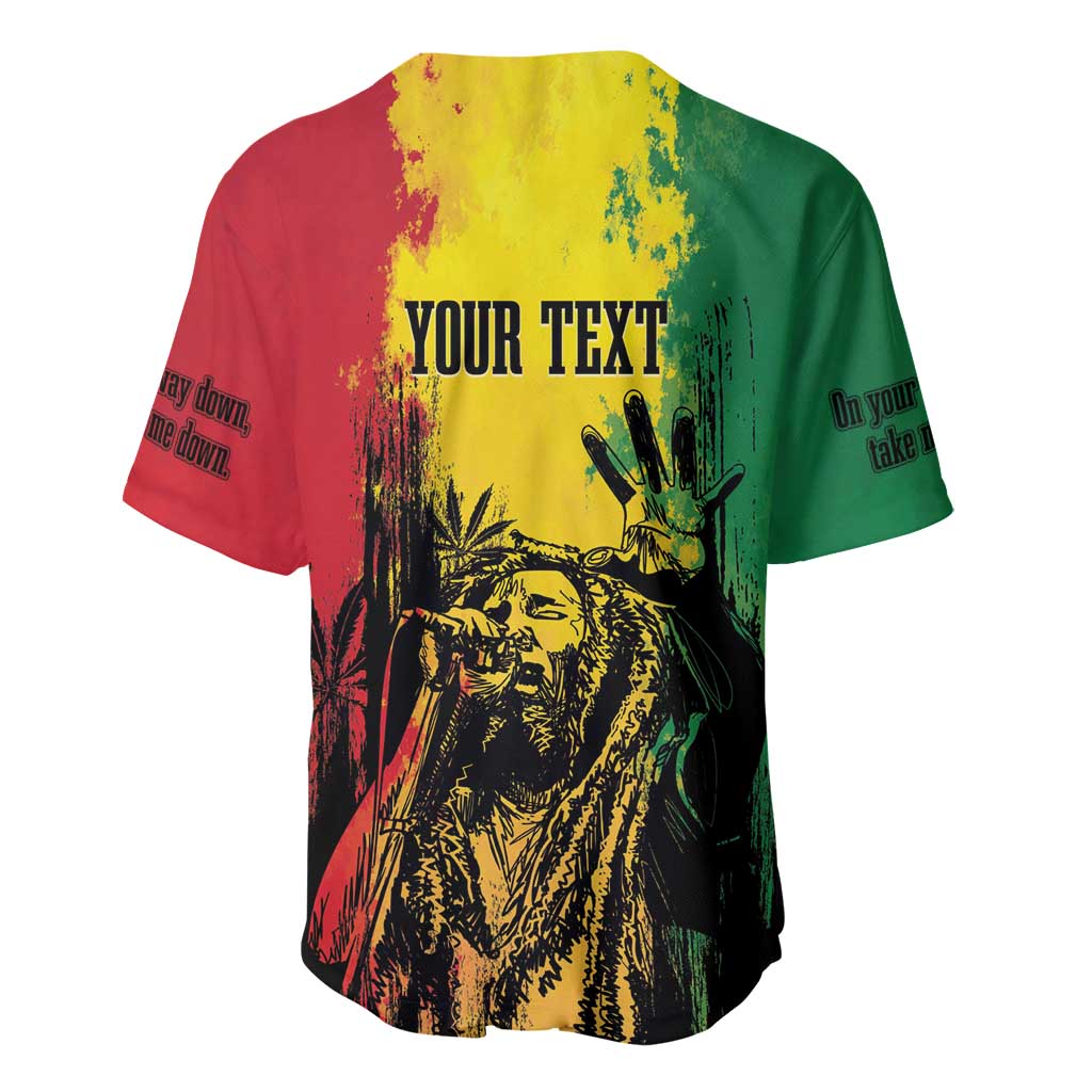Legend Bob Personalized Baseball Jersey Reggae Grunge LT7