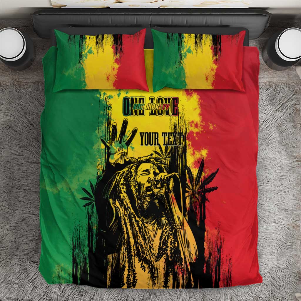 Legend Bob Personalized Bedding Set Reggae Grunge LT7