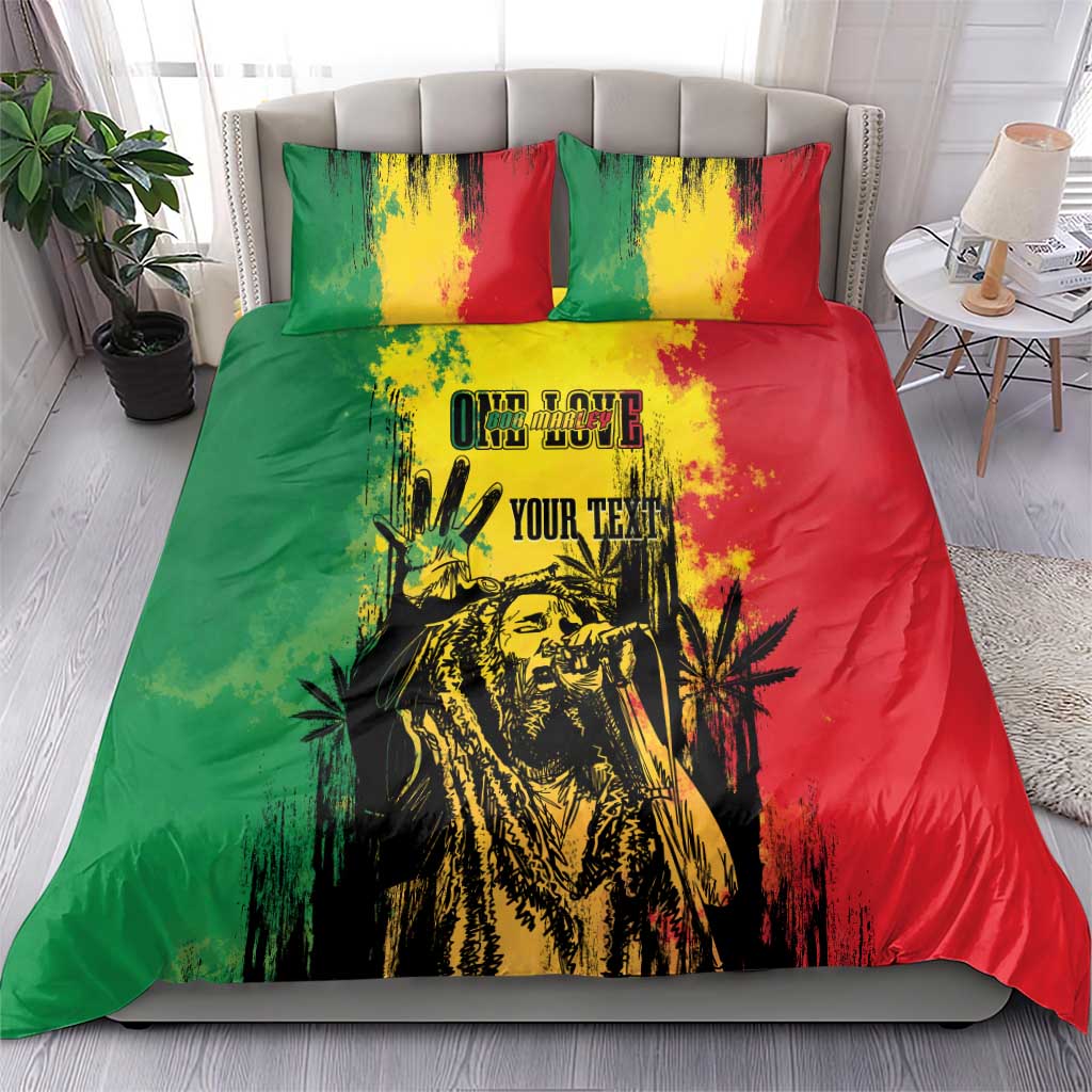 Legend Bob Personalized Bedding Set Reggae Grunge LT7