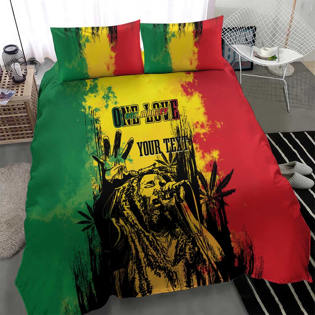 Legend Bob Personalized Bedding Set Reggae Grunge LT7