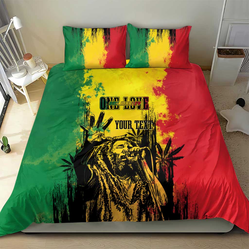 Legend Bob Personalized Bedding Set Reggae Grunge LT7