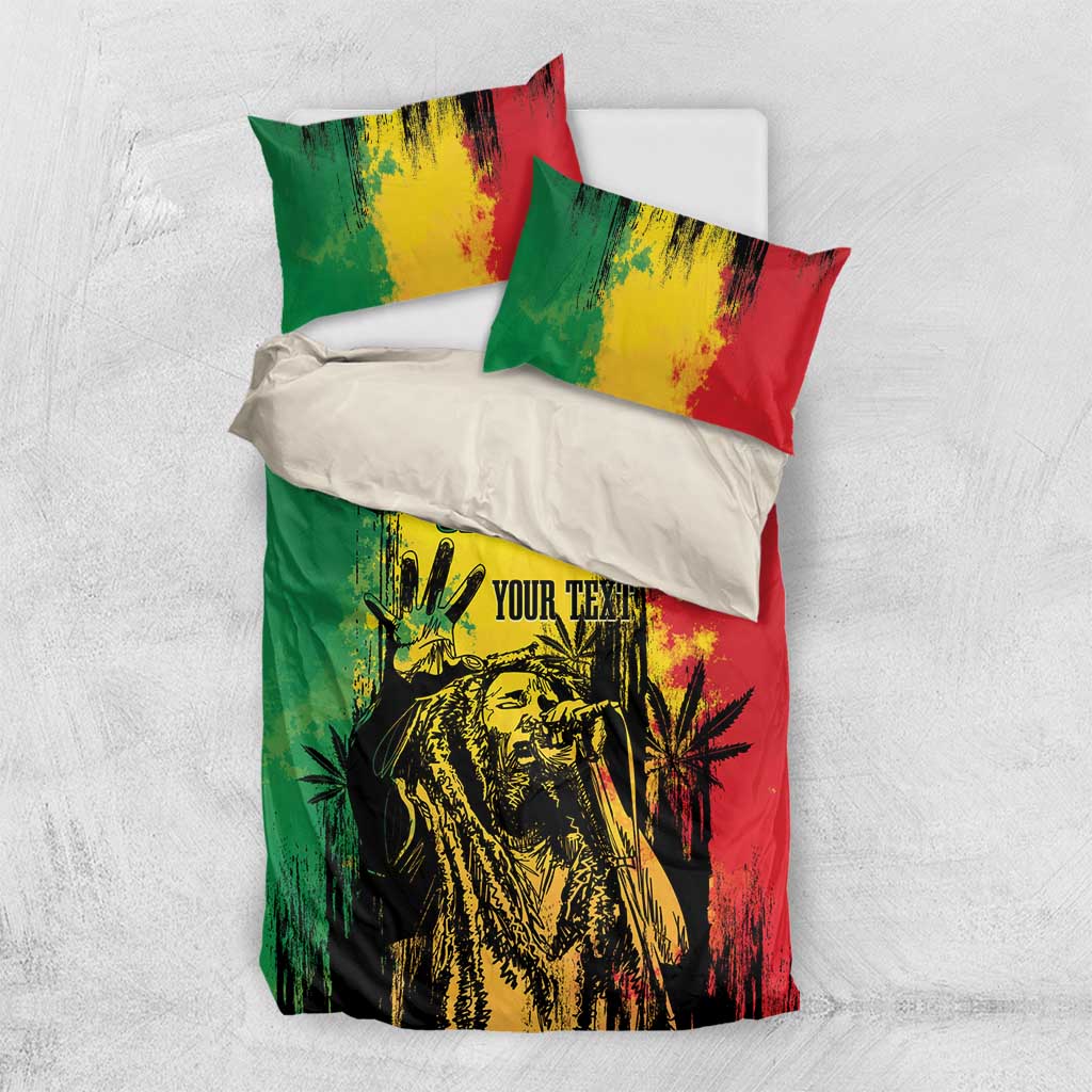 Legend Bob Personalized Bedding Set Reggae Grunge LT7