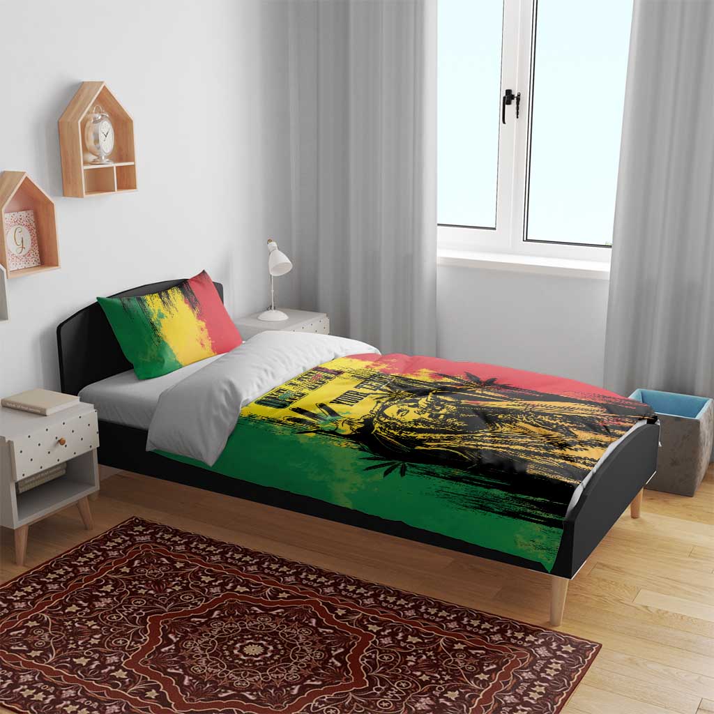 Legend Bob Personalized Bedding Set Reggae Grunge LT7