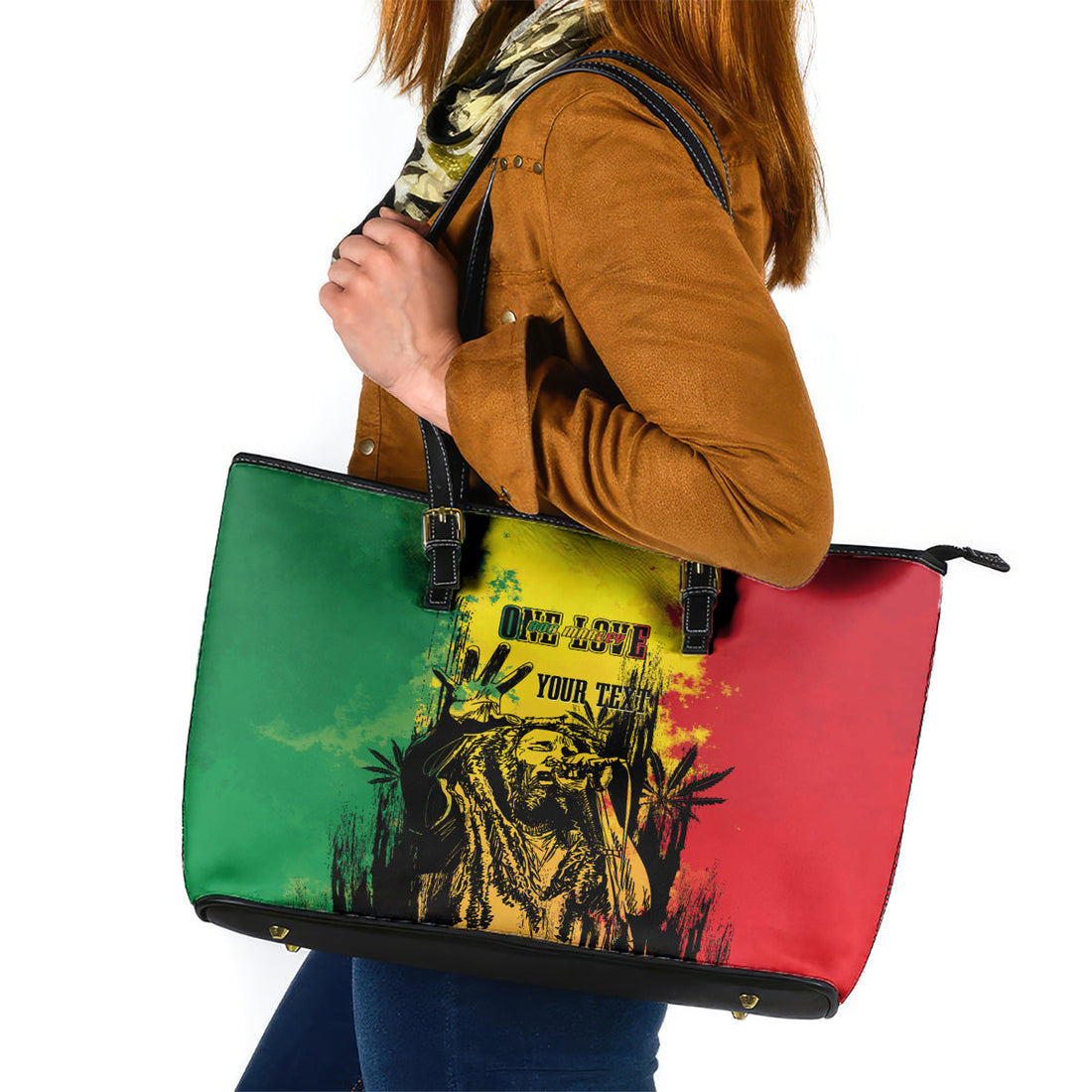 Legend Bob Personalized Leather Tote Bag Reggae Grunge LT7
