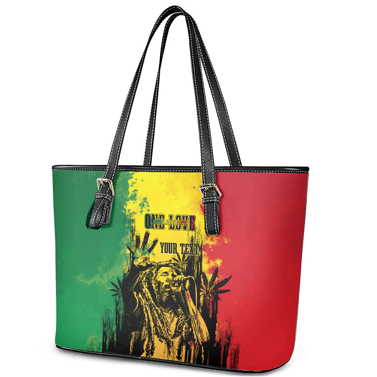 Legend Bob Personalized Leather Tote Bag Reggae Grunge LT7