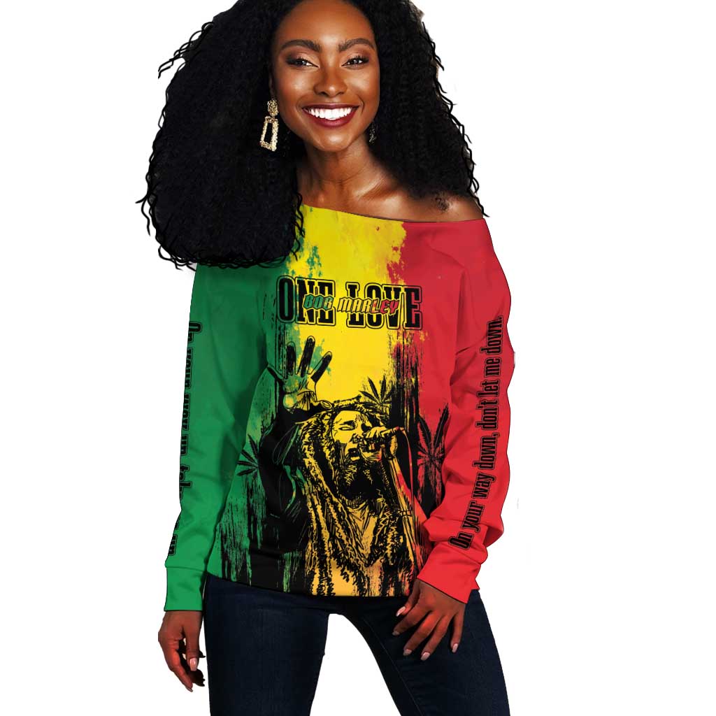 Legend Bob Personalized Off Shoulder Sweater Reggae Grunge LT7