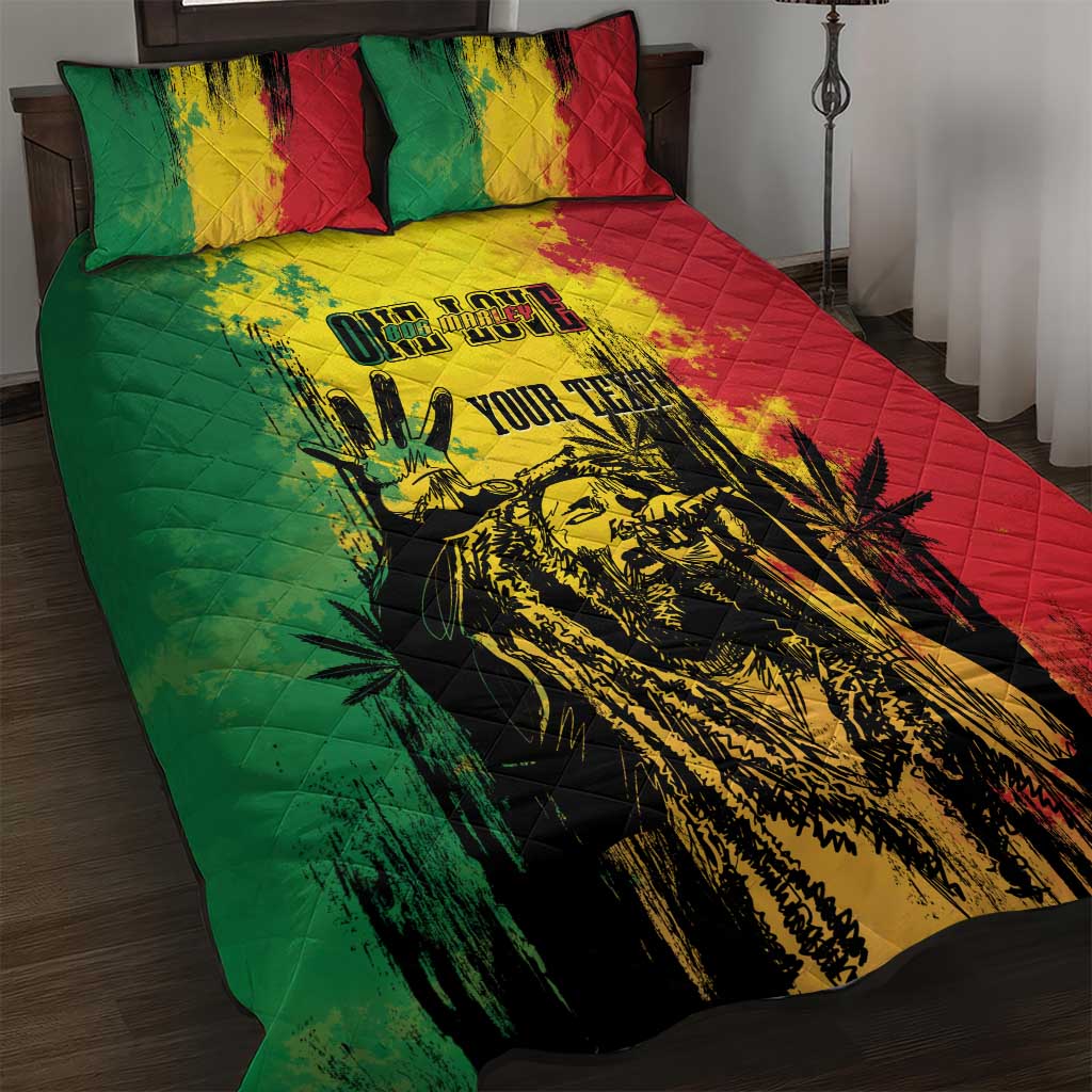 Legend Bob Personalized Quilt Bed Set Reggae Grunge LT7