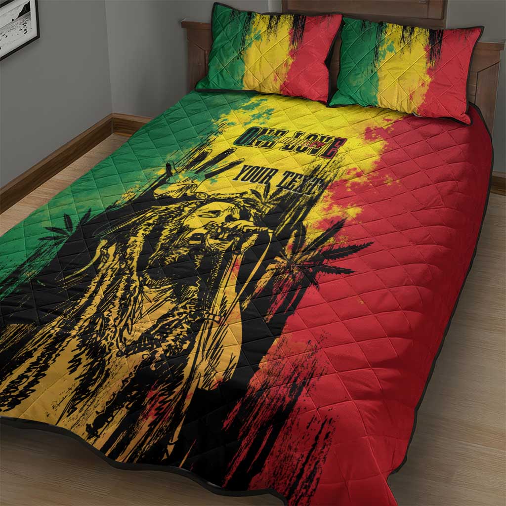 Legend Bob Personalized Quilt Bed Set Reggae Grunge LT7