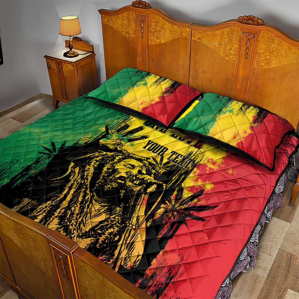 Legend Bob Personalized Quilt Bed Set Reggae Grunge LT7
