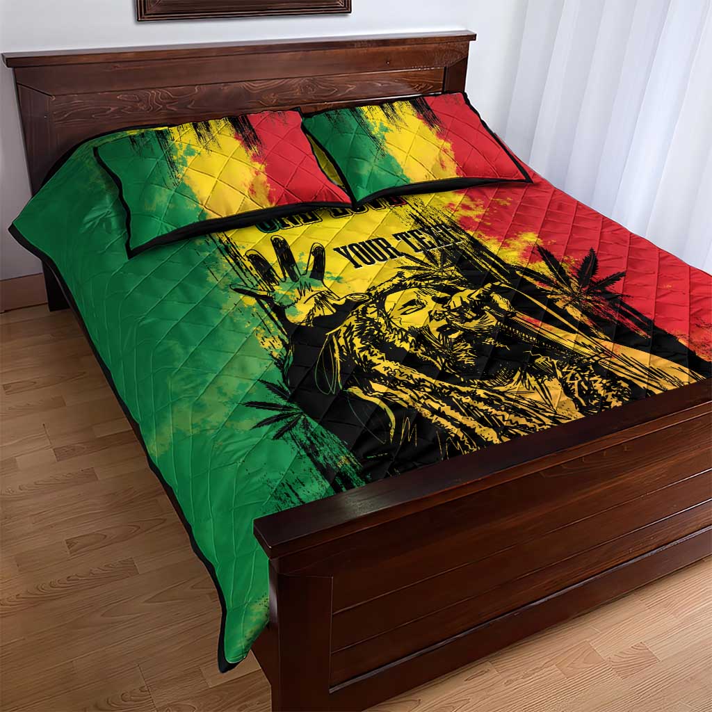 Legend Bob Personalized Quilt Bed Set Reggae Grunge LT7