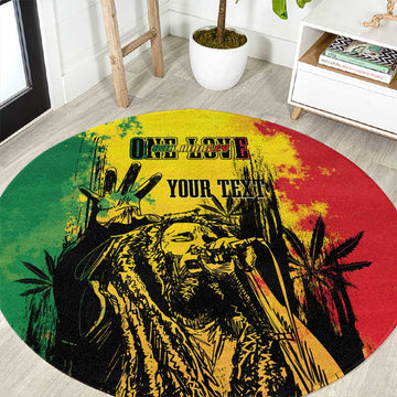 Legend Bob Personalized Round Carpet Reggae Grunge LT7