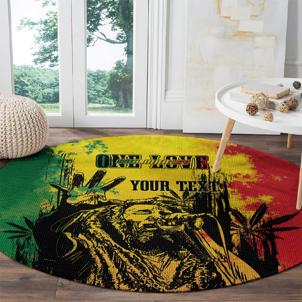 Legend Bob Personalized Round Carpet Reggae Grunge LT7