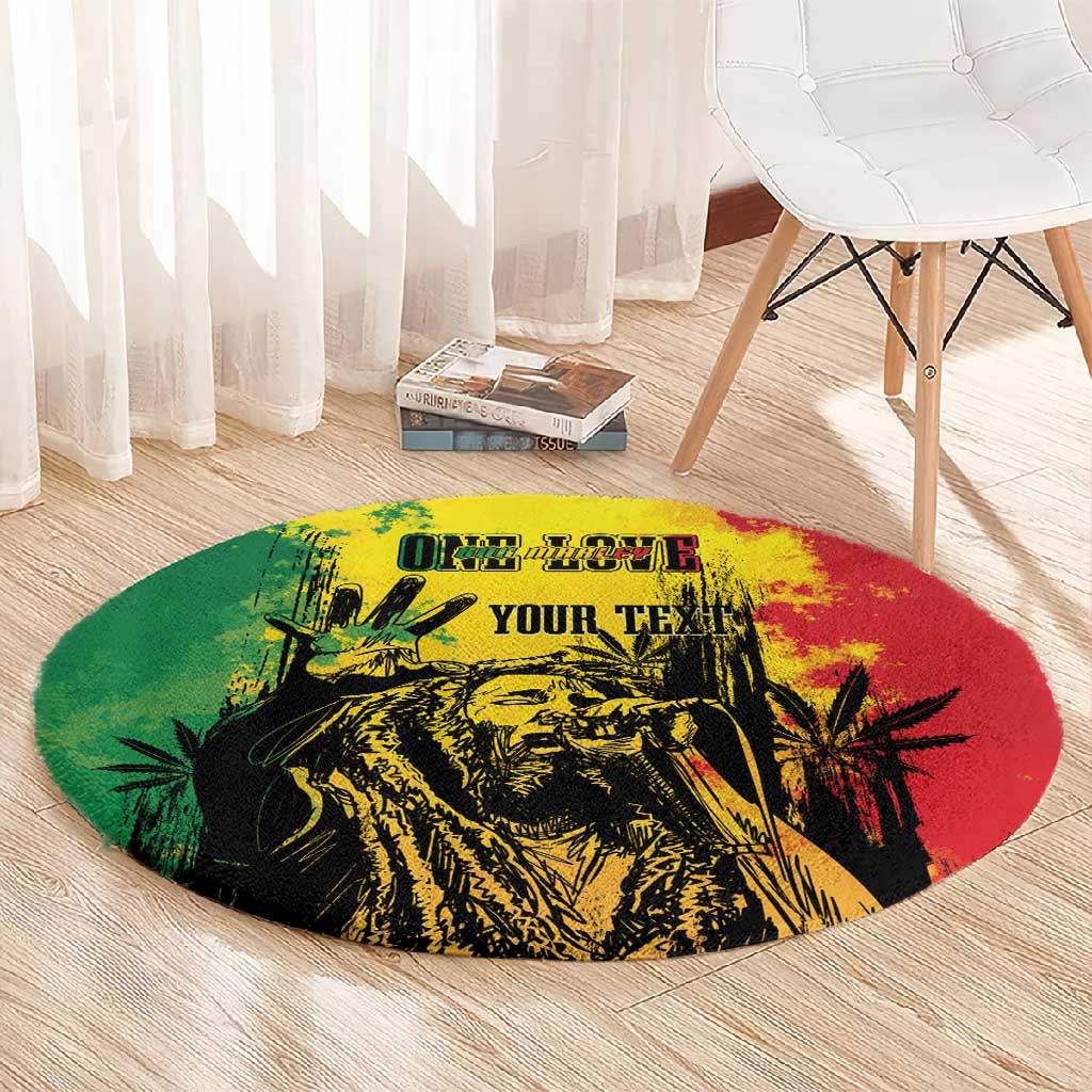 Legend Bob Personalized Round Carpet Reggae Grunge LT7