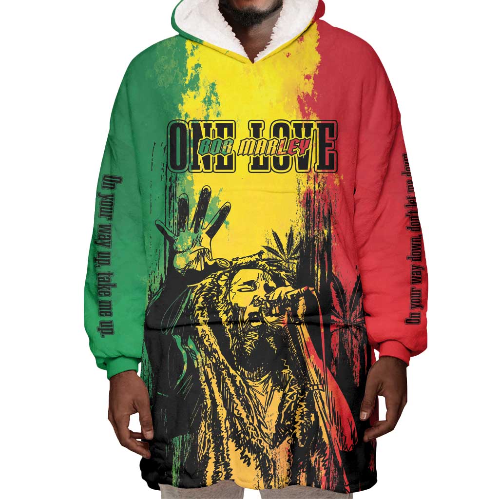 Legend Bob Personalized Wearable Blanket Hoodie Reggae Grunge LT7