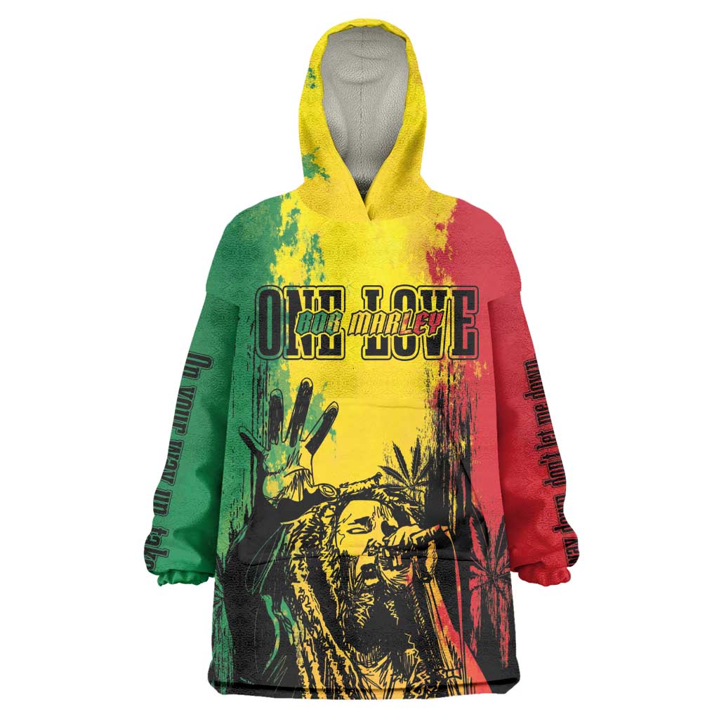 Legend Bob Personalized Wearable Blanket Hoodie Reggae Grunge LT7