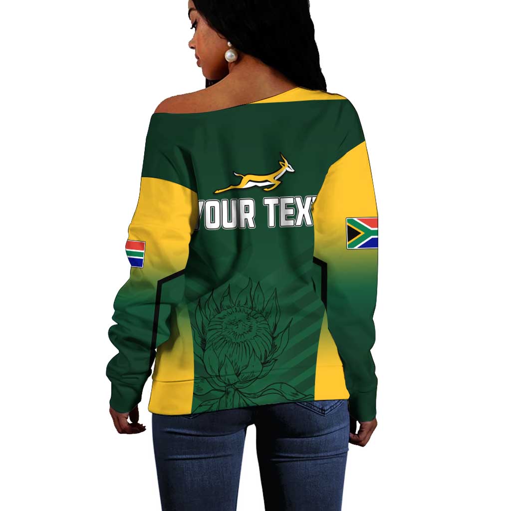 South Africa Rugby Off Shoulder Sweater Bokke Champions LT7