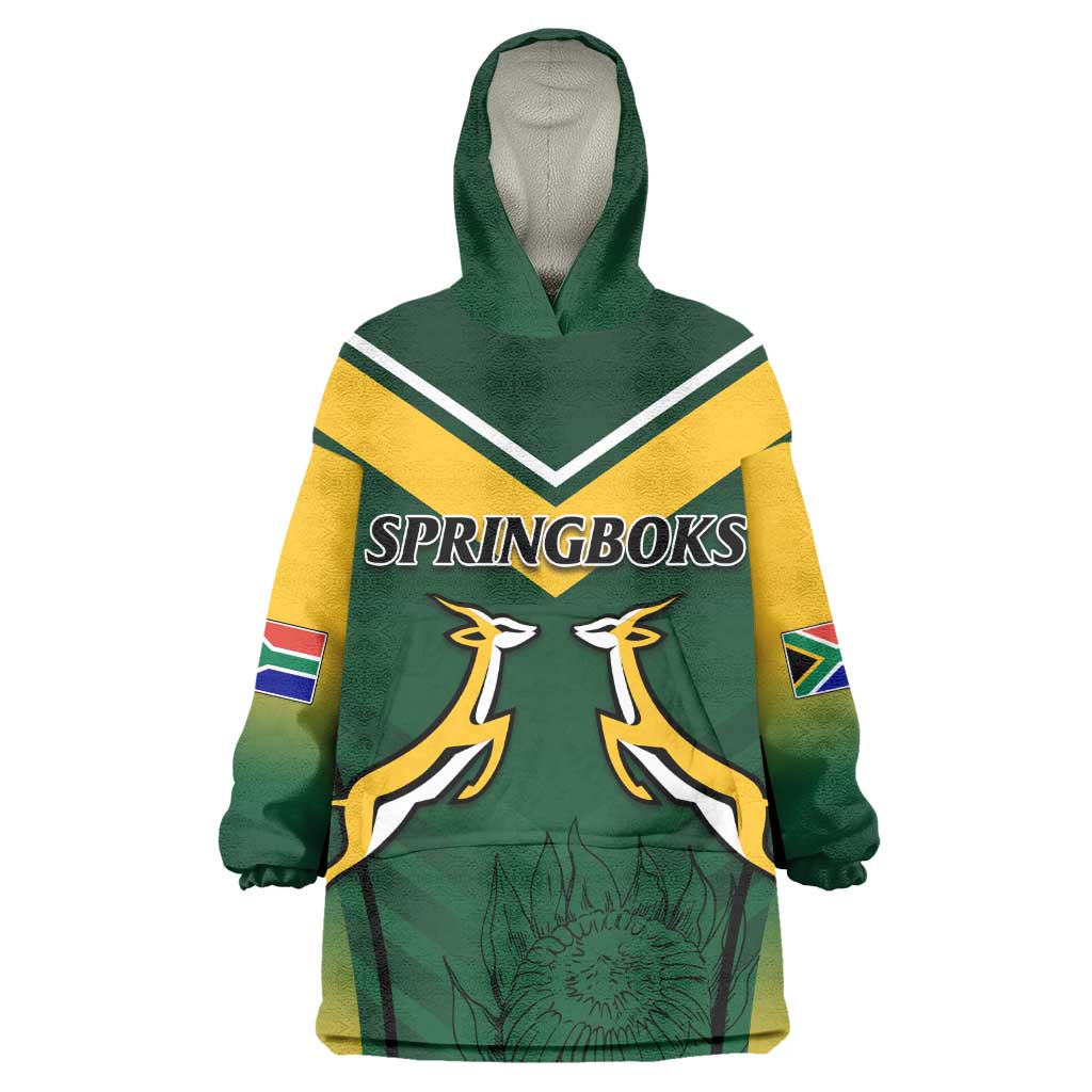 South Africa Rugby Wearable Blanket Hoodie Bokke Champions LT7