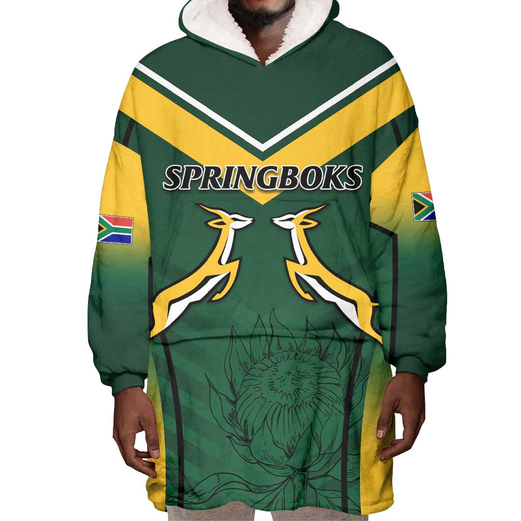 South Africa Rugby Wearable Blanket Hoodie Bokke Champions LT7