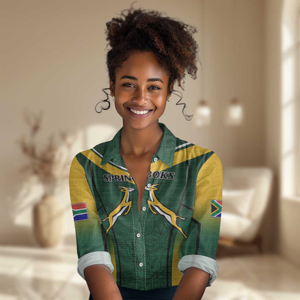 South Africa Rugby Women Casual Shirt Bokke Champions LT7