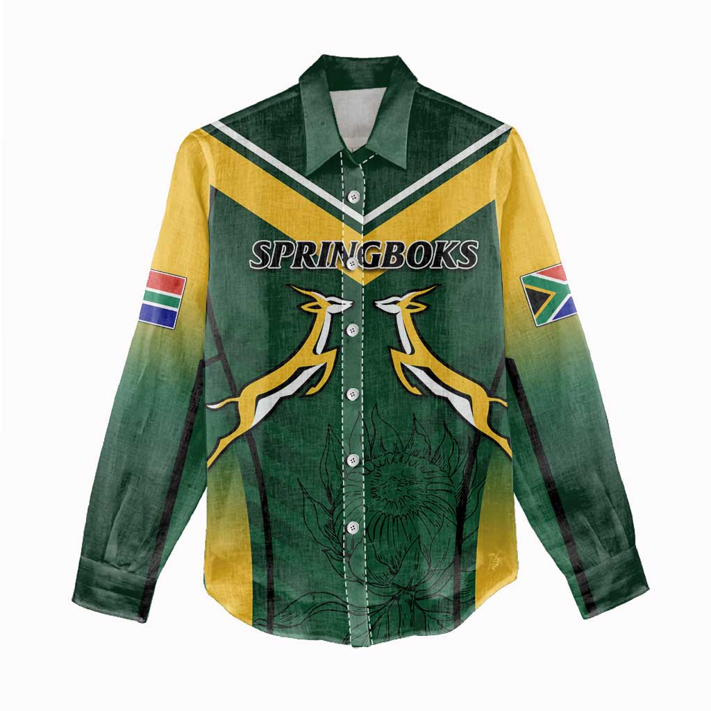 South Africa Rugby Women Casual Shirt Bokke Champions LT7