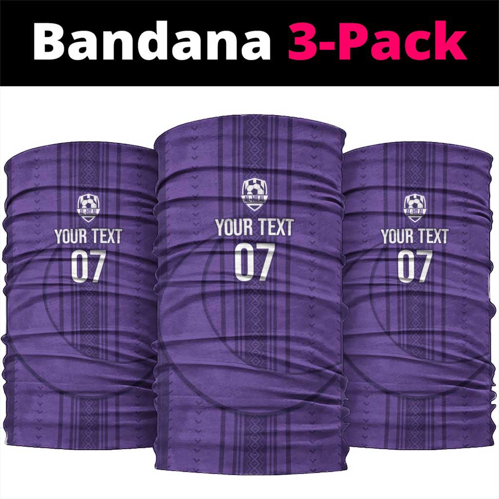 Saudi Football Al Zaeem Custom Neck Gaiter Crescent Moon - Purple LT7
