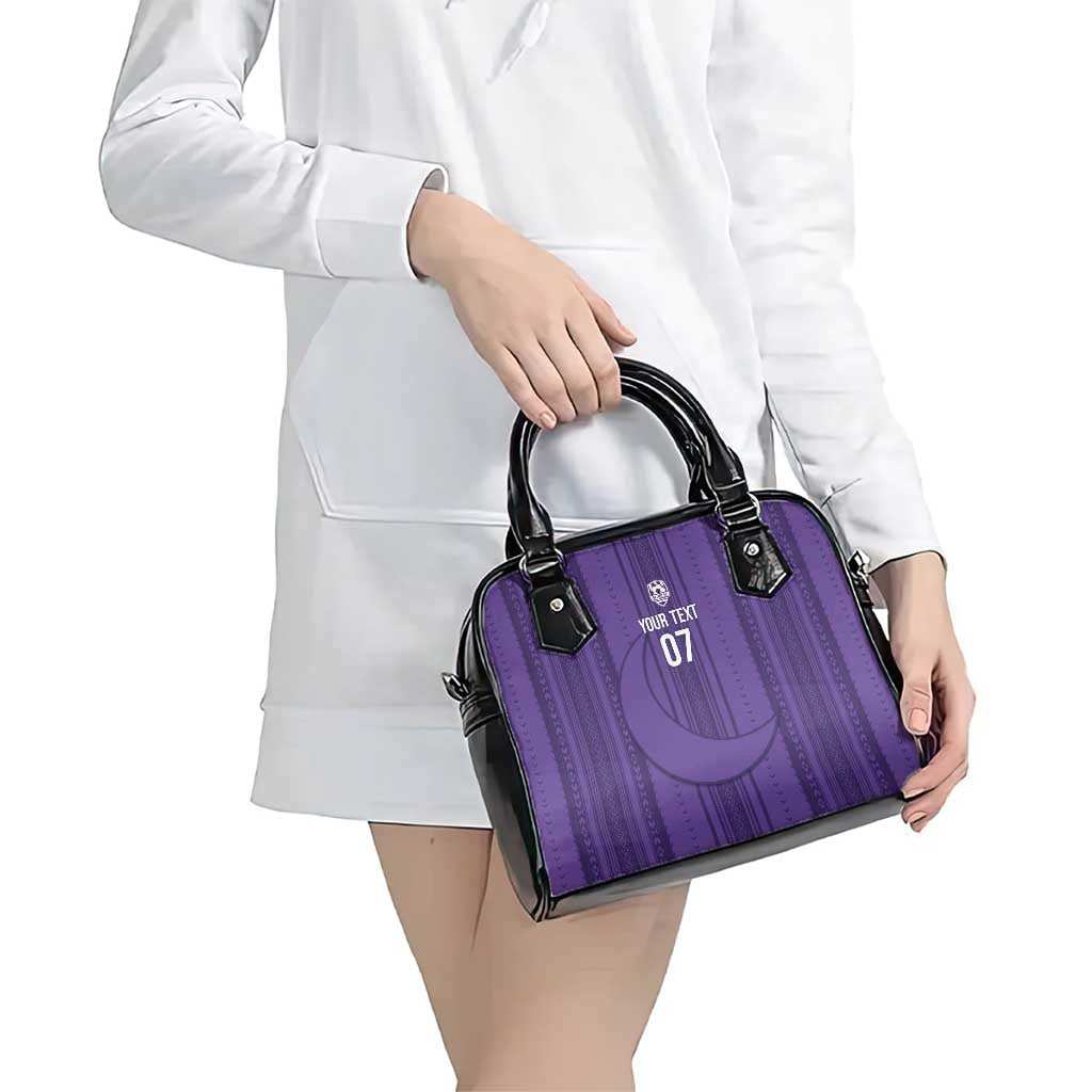 Saudi Football Al Zaeem Custom Shoulder Handbag Crescent Moon - Purple LT7