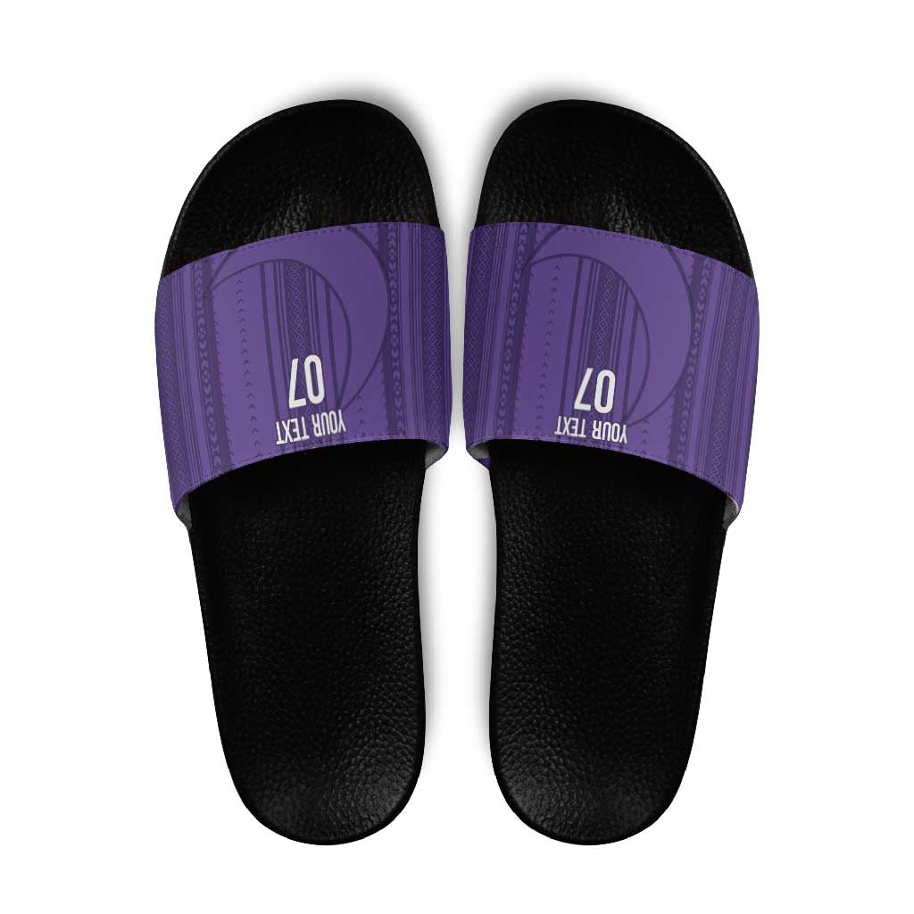 Saudi Football Al Zaeem Custom Slide Sandals Crescent Moon - Purple LT7