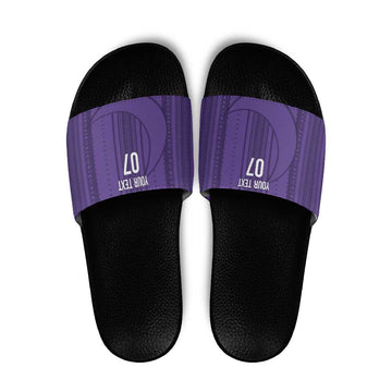 Saudi Football Al Zaeem Custom Slide Sandals Crescent Moon - Purple LT7