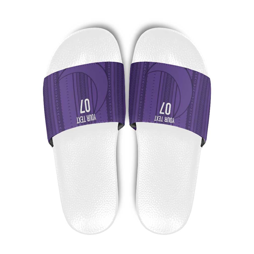 Saudi Football Al Zaeem Custom Slide Sandals Crescent Moon - Purple LT7