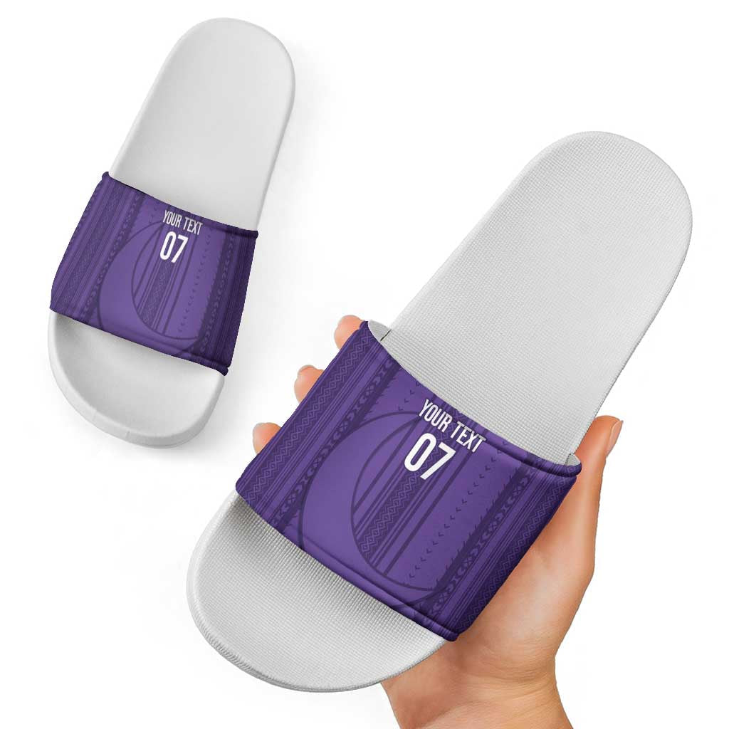 Saudi Football Al Zaeem Custom Slide Sandals Crescent Moon - Purple LT7