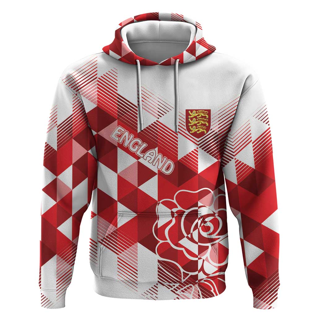 England Rugby Custom Hoodie Crystalised Red Rose LT7